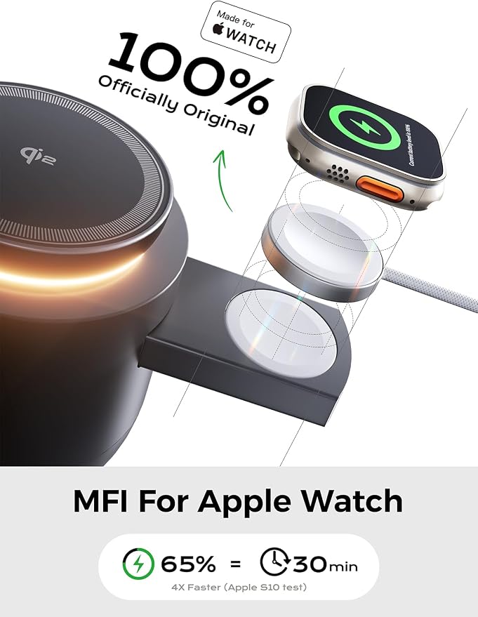 4 in 1 Qi2 Magnetic Wireless Charging Station, 15W Fast Charger - Image 3