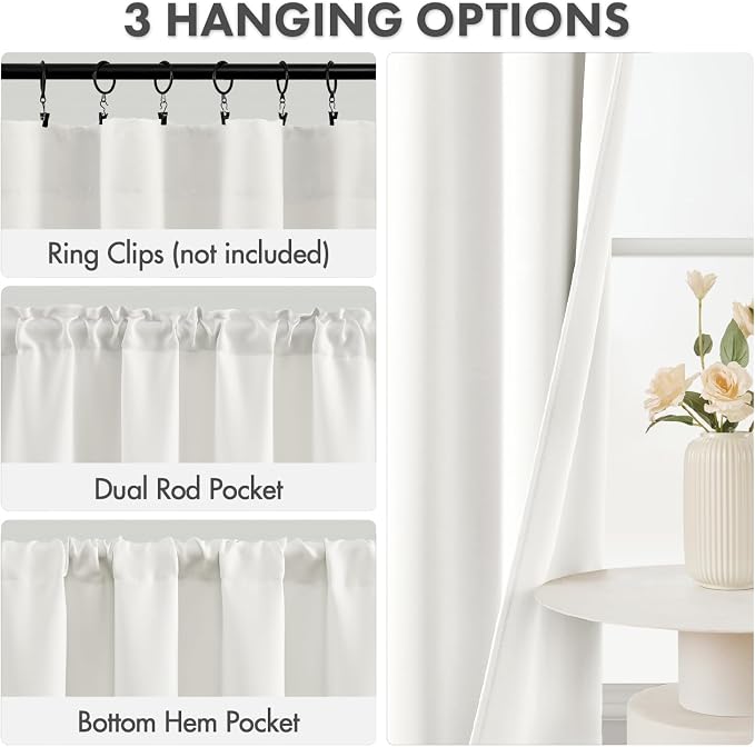 MIULEE Natural Blackout Curtains 4 Panels Set 72 Inch Length Bedroom | Thermal - Image 3