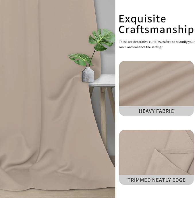 Easy-Going Thermal Grommet Blackout Curtains, 2 Panels 42x84 in, Noise Reduction - Image 5