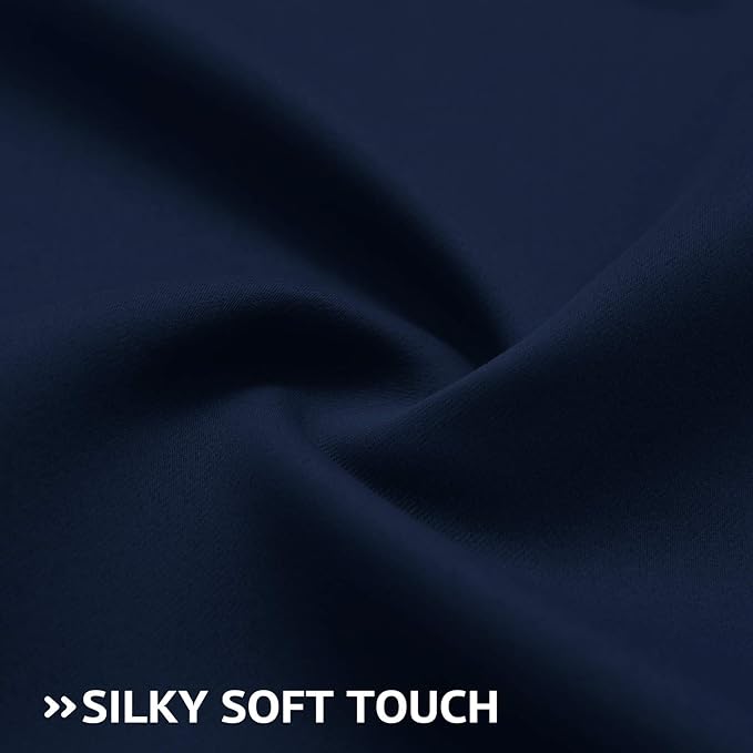 COSVIYA Grommet Blackout Room Darkening Navy Blue Curtains 72 inch Length | - Image 6
