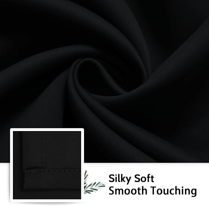 SimpleHome Black 100% Blackout Curtains Room Darkening Living Room 63 Inch | - Image 7