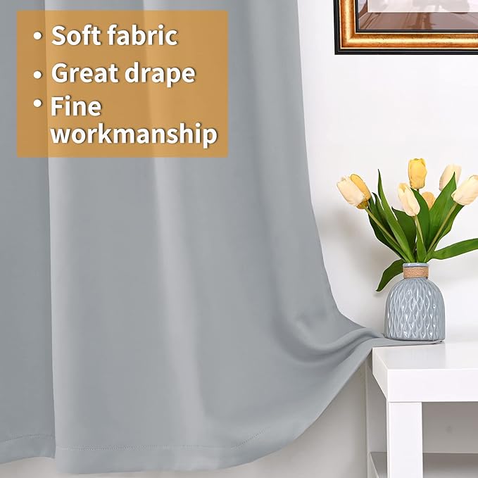 YoungsTex 100% Blackout Curtains 45 Inch Length, Thermal Insulated Drapes - Image 6