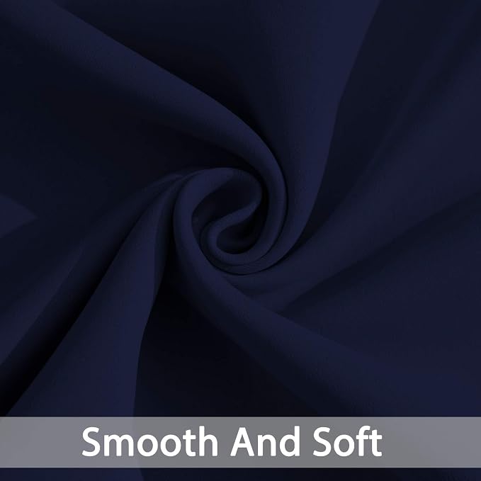 Yakamok Blackout Curtains 38x72 inch Navy Blue Thermal Drapes-Bedroom | 2 panels - Image 4