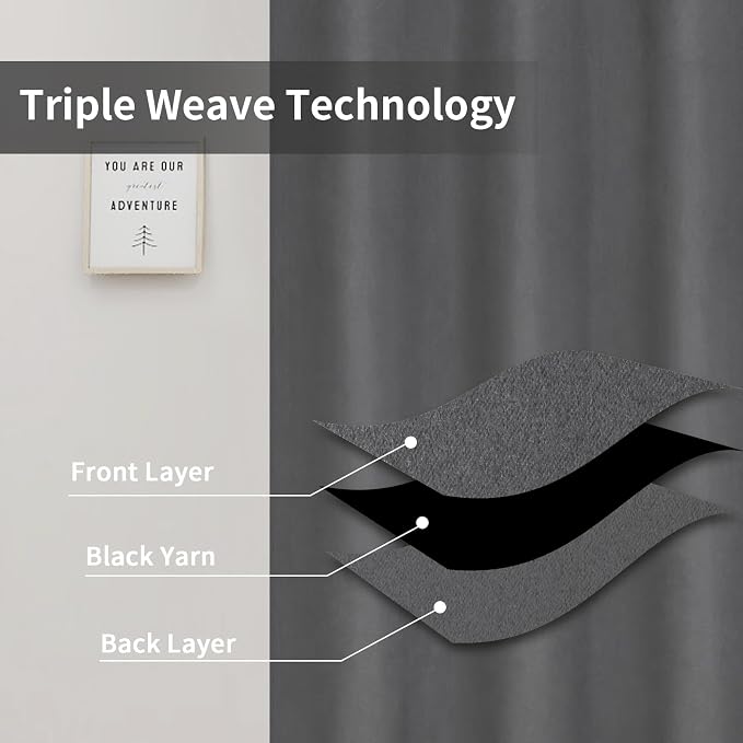 Easy-Going Blackout Curtains for Bedroom, Solid Thermal Insulated Grommet and - Image 3