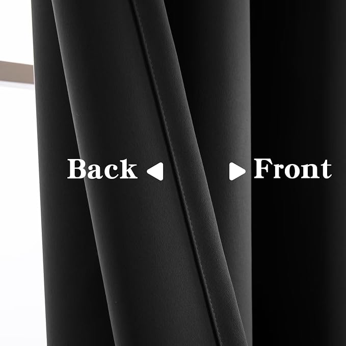IGEMAEVE Blackout Curtains for Bedroom Rod Pocket Dark Grey 52" W x 96" L | - Image 3
