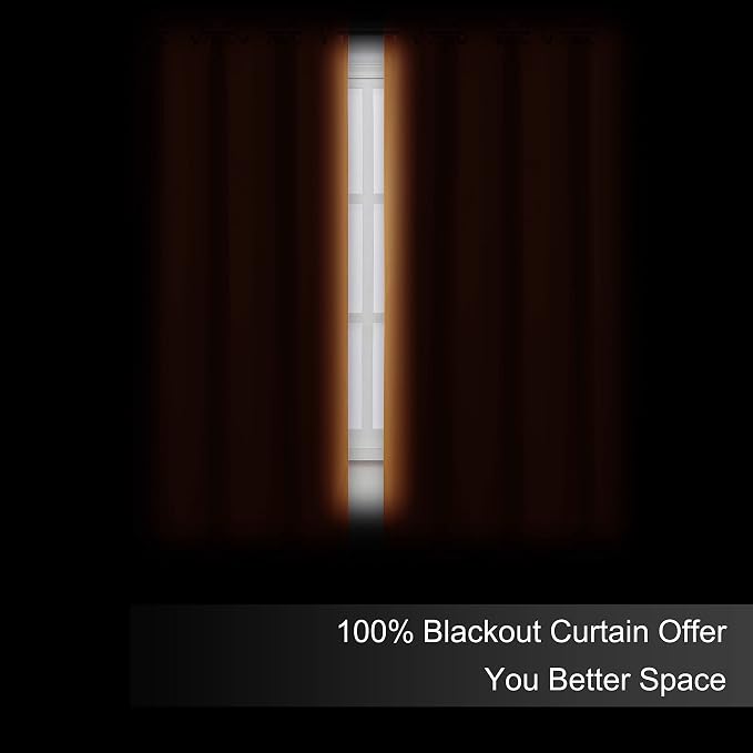 100% Blackout Curtains 52 x 63 Inch/Orange Curtains 2 Panels - Image 4