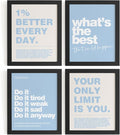 DSHFG Blue Motivational Inspirational Office Wall Art Decor Prints 4Pcs | Blue by Unknown