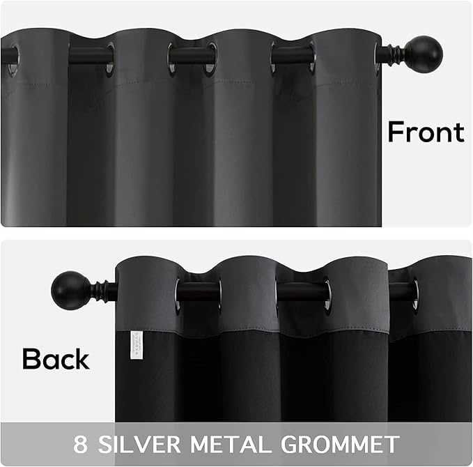 Yakamok Dark Grey Blackout Curtains 54 inches Long - Image 6