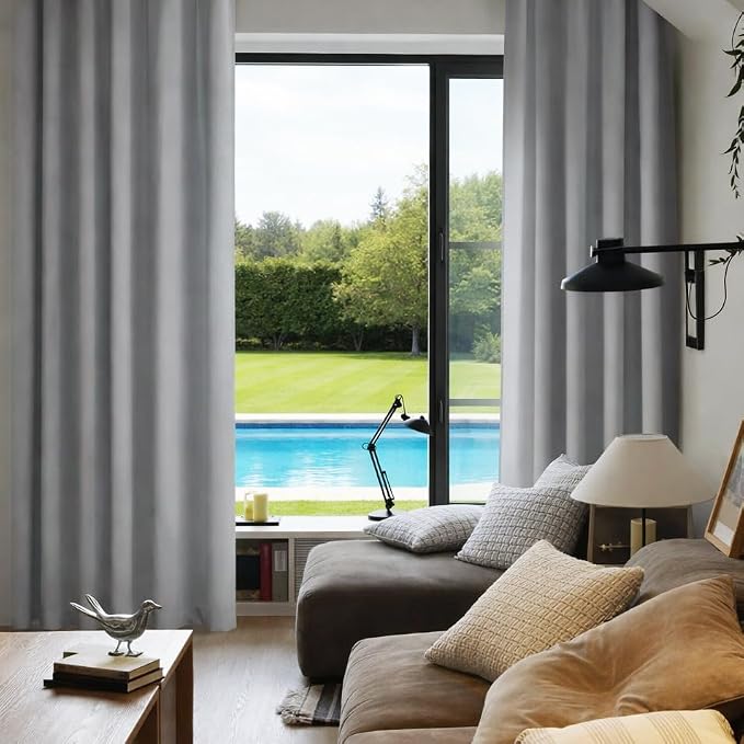 HOMEIDEAS Blackout Curtains for Bedroom 52 X 96 Inch Long 2 Panels Set Light - Image 7