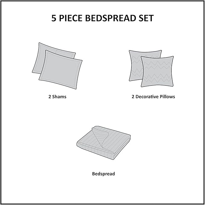 Madison Park Queen Quilt Bedding Set, Reversible Quilted Bedspread Set - Image 11