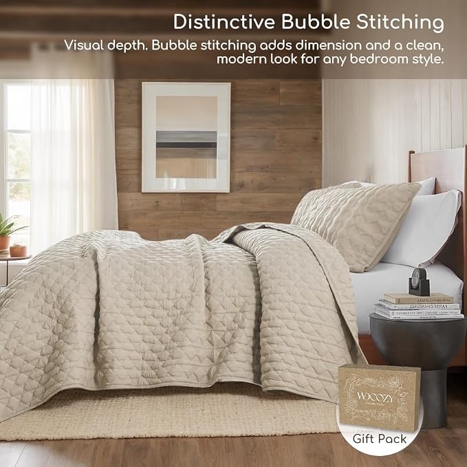 Beige Quilt Queen Size Bedding Sets - Image 4
