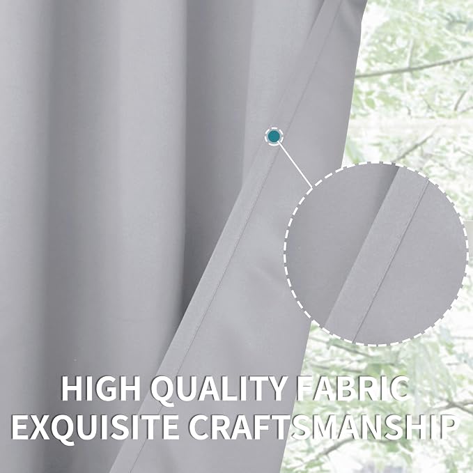 BGment Light Grey Blackout Curtains 90 Inches Length - Image 6