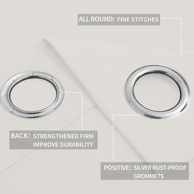Easy-Going Blackout Curtains for Bedroom, Solid Thermal Insulated Grommet and - Image 4