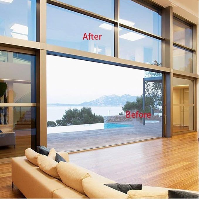 One Way Privacy Window Film Heat Control Mirror Tint 35.4Inx13.1Ft | Reflective - Image 9