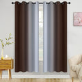 COSVIYA Curtains & Drapes Grommet Ombre Brown Curtains W52 x L72 Inch | by COSVIYA