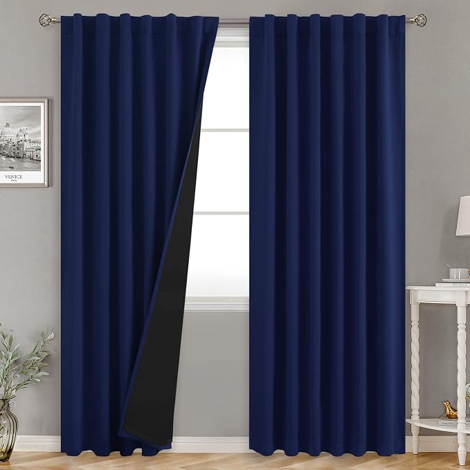 BGment Navy Blue 100% Blackout Curtains by BGment