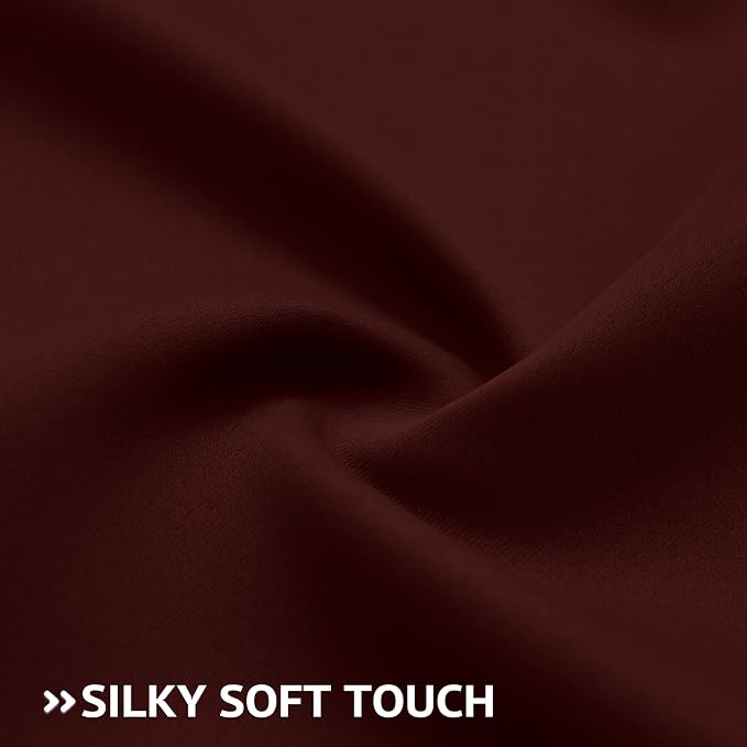 COSVIYA Grommet Room Darkening Burgundy Curtains 63 inch Long - Image 5