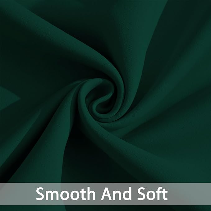 Yakamok Blackout Curtains 38x54 inch Dark Green Thermal Drapes-Bedroom | 2 - Image 5
