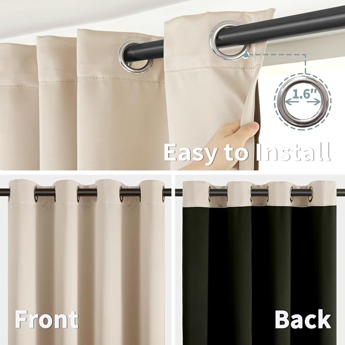 BGment Thermal Insulated 100% Blackout Curtains 84 Inch Length 2 Panels - Image 6