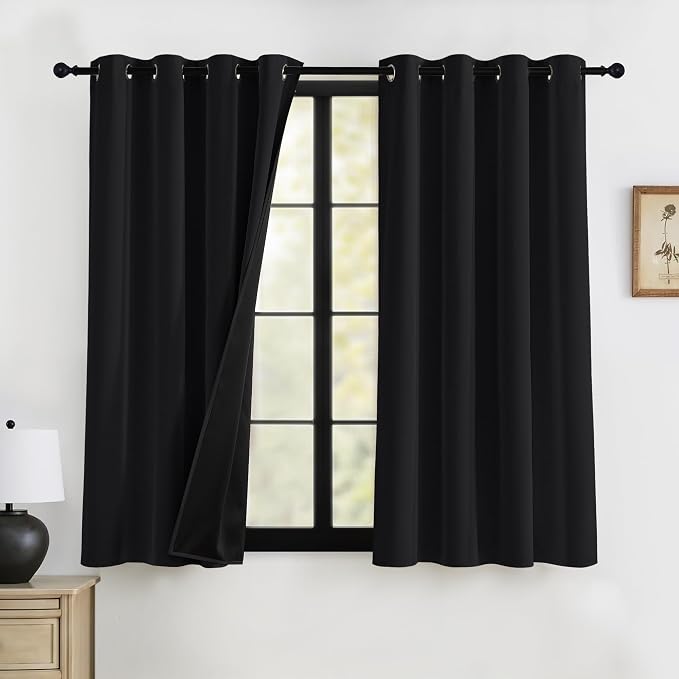 RYB HOME 100% Blackout Curtains 63 inches Length, Thermal Insulated | Total by RYBHOME