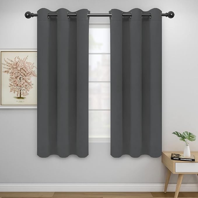 Easy-Going Thermal Grommet Blackout Curtains, 2 Panels 42x72 in, Noise Reduction by Easy-Going