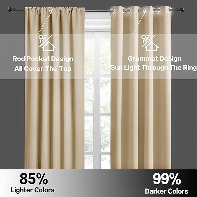 RYB HOME Short Curtains for Small Window Kitchen Bathroom Cafe RV Camper | - Image 5
