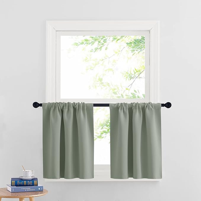 RYB HOME Cafe Blackout Curtains 24 inch Length, RV Camper Window Curtains | by RYBHOME