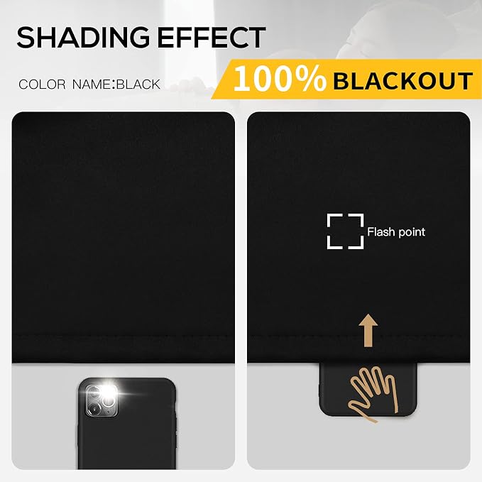 Yakamok Black Blackout Curtains 90 inches Long - Image 2