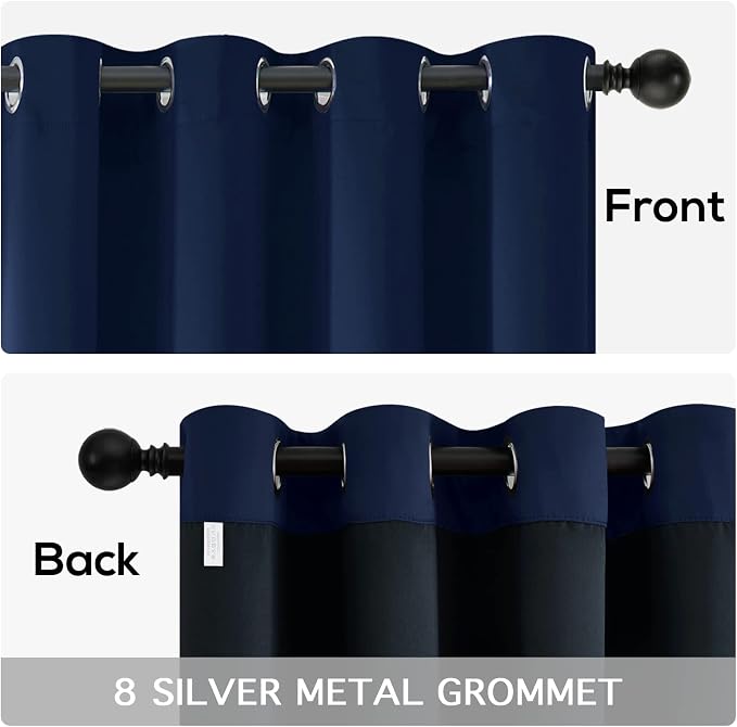 Yakamok Navy Blue Blackout Curtains 72 inches Long - Image 6