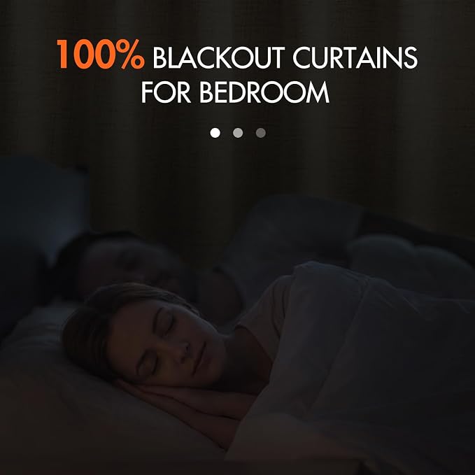 MIULEE 100% Blackout Curtains Linen Curtains & Drapes 90 Inch Oatmeal Beige | 2 - Image 2