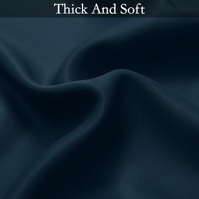 SimpleHome Ombre Gradient Navy Blue White to Gray Curtains Bedroom, 52Wx63L | - Image 7