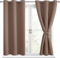 Blackout Curtains for Bedroom, Cappuccino, 38 x 54 Inch, 2 Panels | Thermal by Hiasan