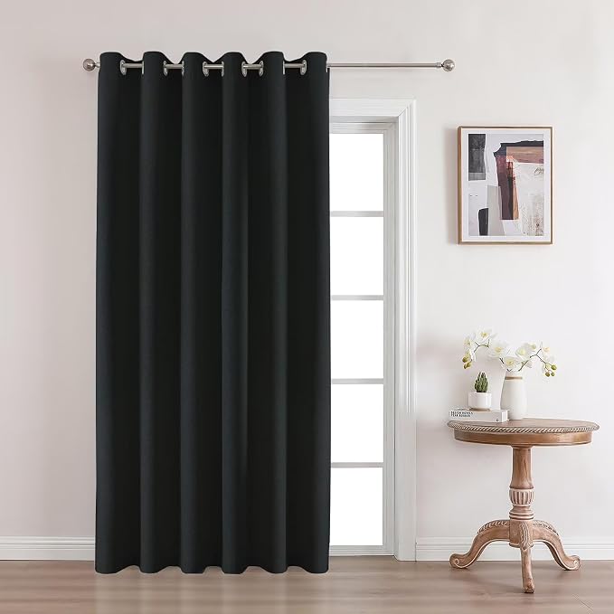 Joydeco Black Blackout Curtains 90 Inches Long, Curtains 90 Inch Length 1 Panel by JOYDECO