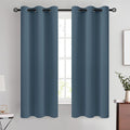COSVIYA Grommet Room Darkening Stone Blue Curtains 63 inch Long by COSVIYA