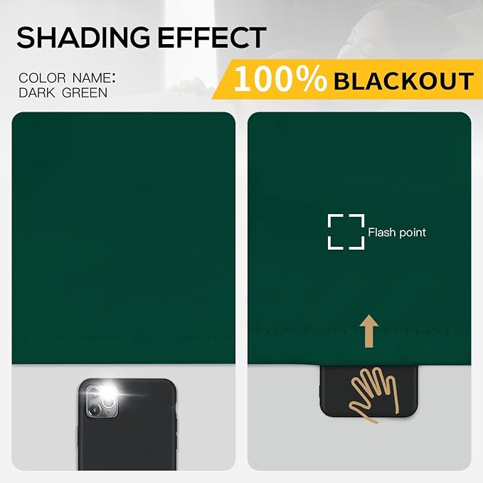 Yakamok Emerald Green Blackout Curtains 36 inches - Image 2