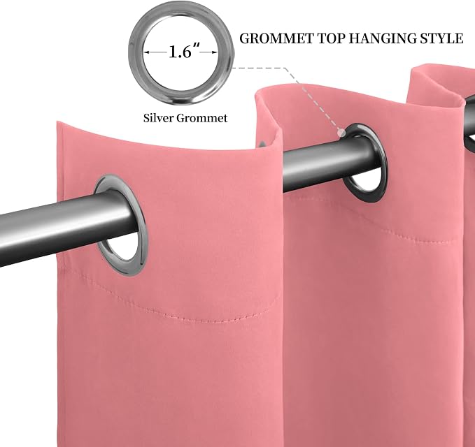 Easy-Going Thermal Grommet Blackout Curtains, 2 Panels 52x46 in, Noise Reduction - Image 5