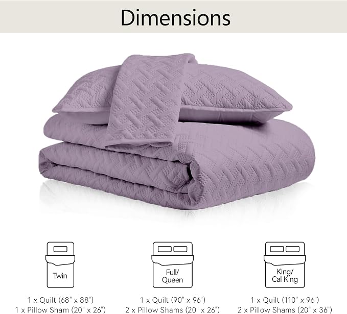 FLYMME Quilts Queen Size, Lightweight Grayish Purple Bedspreads, Basket Weave - Image 7
