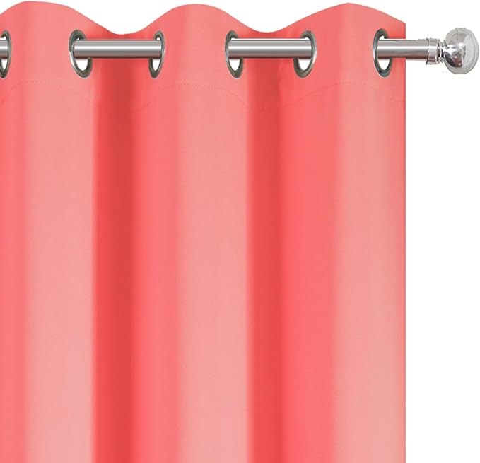 Blackout Curtains 52 x 120 Inch Long Coral Curtains Set of 2 Panels Room - Image 6