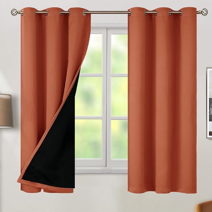 BGment Thermal Insulated 100% Blackout Curtains 63 Inch Length 2 Panels by BGment
