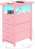 Yoobure End Table with Charging Station, Small Night Stand End Tables Living by Yoobure
