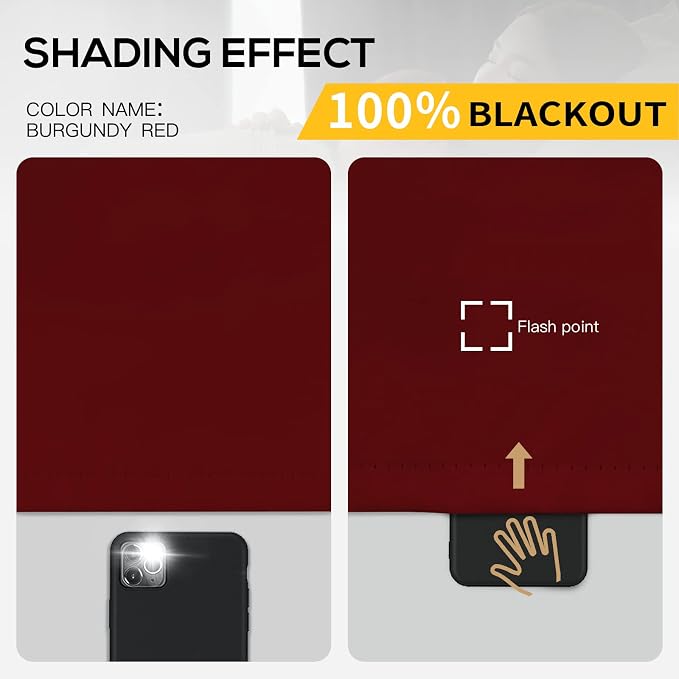 Yakamok Burgundy Red Blackout Curtains 63 inches Long - Image 5