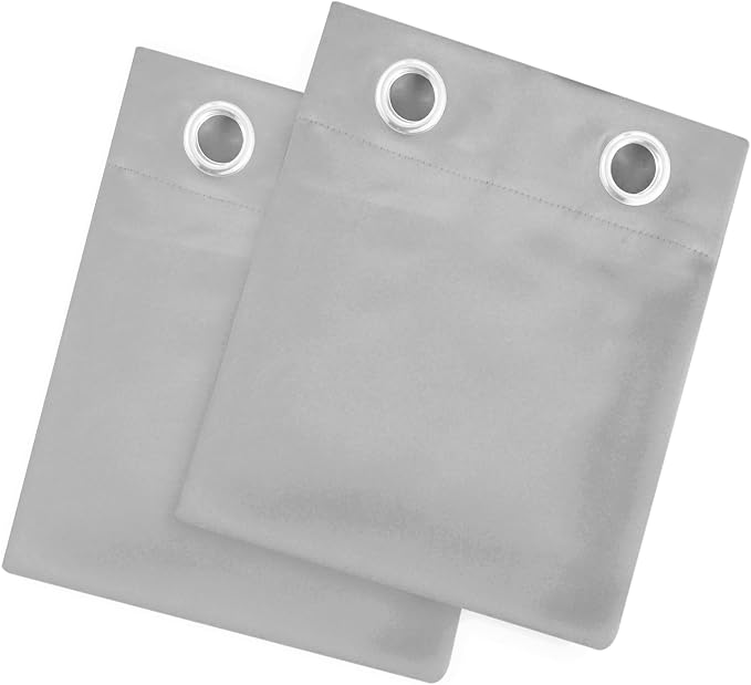 Light Grey Blackout Curtains/38 x 54 Inch/Set of Two Panels Grommet Living Room - Image 9