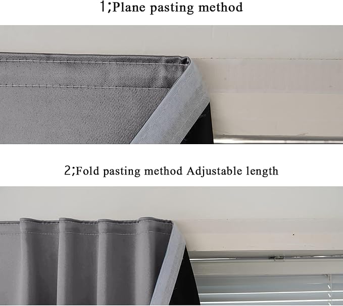 AJAZZ 100% Window Blinds Blackout Portable Black Out Curtains Adhesive Curtains - Image 5
