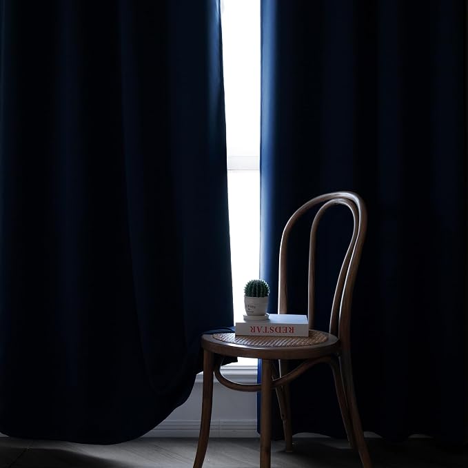 IGEMAEVE Blackout Curtains for Bedroom Grommets Navy Blue 52" W x 90" L | - Image 7