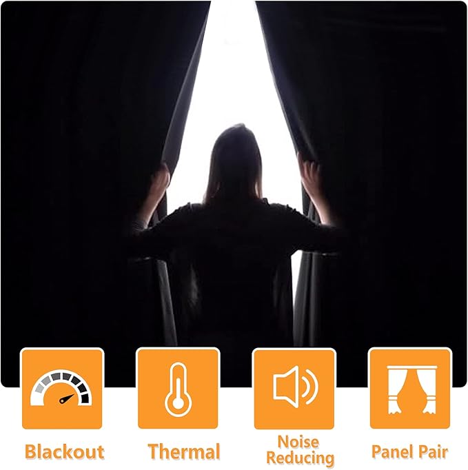 Blackout Curtains for Bedroom, 52 x 84 Inches Long, Seafoam Green | Thermal - Image 2