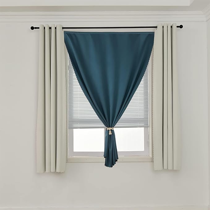 AJAZZ 100% Black Out Curtains Adhesive Blackout Temporary Curtain No Drilling - Image 7