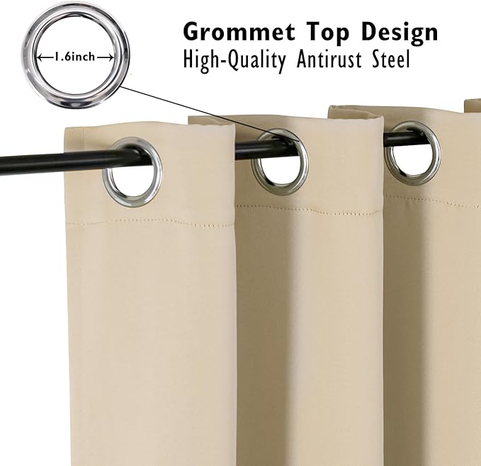 ChrisDowa Blackout Curtains Door Curtain 72 Inches Long Closet Drapes | 42W x - Image 3