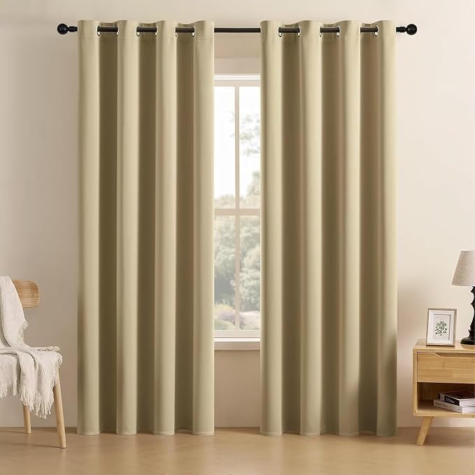 Joydeco Blackout Curtains for Bedroom 84 inch Long 2 Panels, Thermal Insulated by JOYDECO