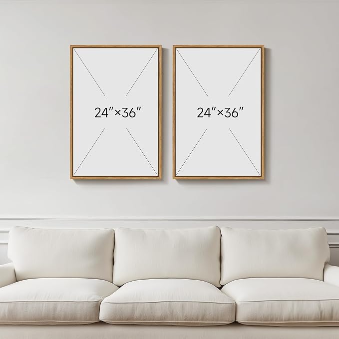 Large Framed Neutral Black and Beige Abstract Wall Art Set of 2, 24x36 In | 2 - Image 3