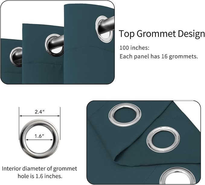 Easy-Going Thermal Grommet Blackout Curtains, 1 Panels 100x84 in, Noise - Image 4
